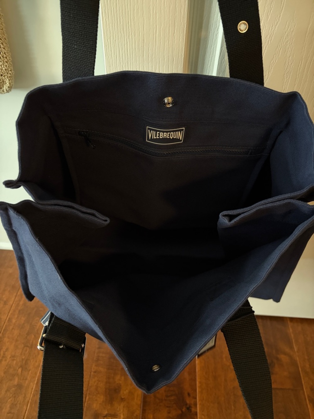 NWT Vilebrequin Navy Canvas Messenger Tote - Picture 4 of 4